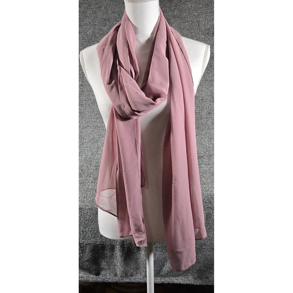 Unbranded Solid Scarf Purple Rectangular Chiffon Lightweight Multipurpose Sheer